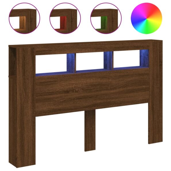 vidaXL Čelo s LED hnedý dub 160x18,5x103,5 cm kompozitné drevo – Obrázok 2