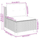 vidaXL Záhradná pohovka bez opierok rúk s vankúšmi čierna polyratanová – Obrázok 8
