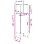 vidaXL Kúpeľňová skrinka dymový dub 33x33x120,5 cm kompozitné drevo – Obrázok 12