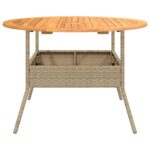 vidaXL Záhr. stôl s akáciovou doskou béžový Beige Ø110x71 cm polyratan – Obrázok 6