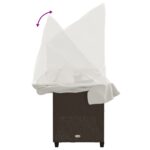 vidaXL Záhradné ležadlo so strieškou a podložkami, hnedé, polyratan – Obrázok 8