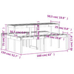 vidaXL Piknikový stôl 160x134x75 cm imoregnovaná borovica – Obrázok 9