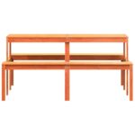 vidaXL Piknikový stôl voskový hnedý 160x134x75 cm borovicový masív – Obrázok 4