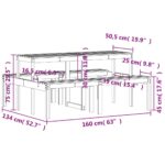 vidaXL Piknikový stôl voskový hnedý 160x134x75 cm borovicový masív – Obrázok 9