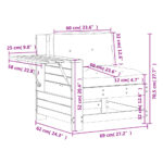 vidaXL Záhradná pohovka s opierkou ruky a vankúšom borovicový masív – Obrázok 10