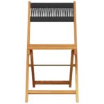 vidaXL Bistro stoličky 2 ks čierne masívne akáciové drevo polypropylén – Obrázok 5