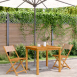 vidaXL Bistro stoličky 2 ks sivohnedé masívne akáciové drevo a látka – Obrázok 3