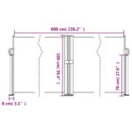 vidaXL Zaťahovacia bočná markíza, modrá 100x600 cm – Obrázok 10