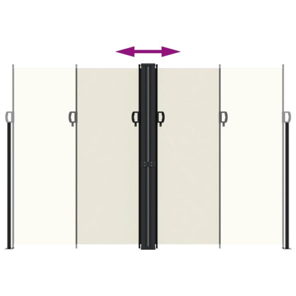 vidaXL Zaťahovacia bočná markíza, krémová 220x600 cm – Obrázok 5
