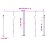 vidaXL Zaťahovacia bočná markíza, krémová 220x600 cm – Obrázok 10