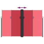 vidaXL Zaťahovacia bočná markíza, červená 220x600 cm – Obrázok 5