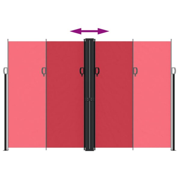 vidaXL Zaťahovacia bočná markíza, červená 220x600 cm – Obrázok 5