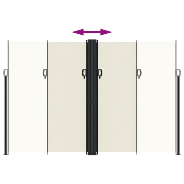 vidaXL Zaťahovacia bočná markíza krémová 220x1000 cm – Obrázok 5