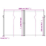 vidaXL Zaťahovacia bočná markíza krémová 220x1000 cm – Obrázok 10
