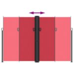 vidaXL Zaťahovacia bočná markíza, červená 220x1000 cm – Obrázok 5