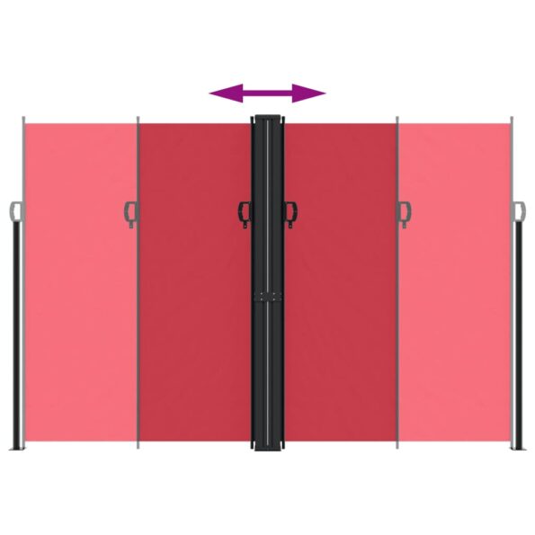 vidaXL Zaťahovacia bočná markíza, červená 220x1000 cm – Obrázok 5