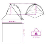 vidaXL Plážový stan sivý rýchloupínací vodoodolný – Obrázok 12