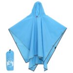 vidaXL Pončo do dažďa s kapucňou dizajn 2 v 1 modré 223x145 cm