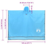 vidaXL Pončo do dažďa s kapucňou dizajn 2 v 1 modré 223x145 cm – Obrázok 9