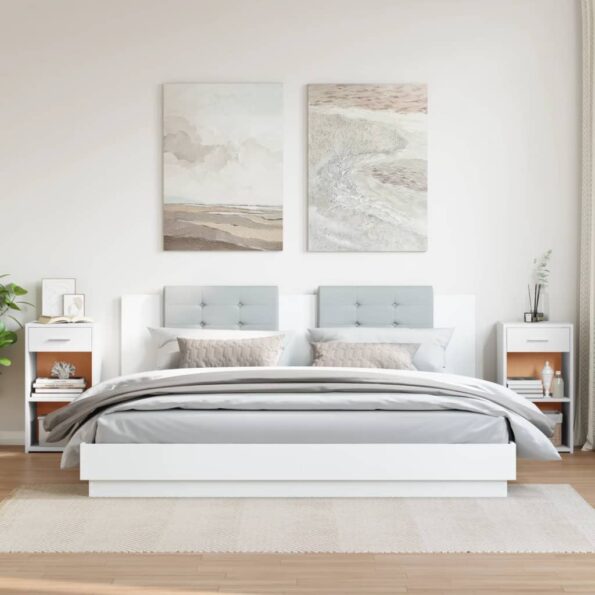 vidaXL Nočné stolíky 2 ks biele 35x34x65 cm kompozitné drevo – Obrázok 3