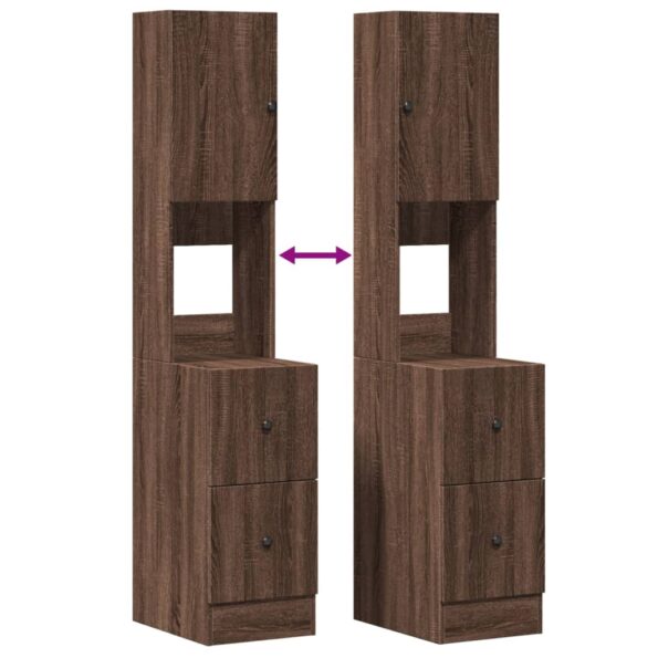 vidaXL Kuchynská skrinka hnedý dub 35x50x180 cm kompozitné drevo – Obrázok 8