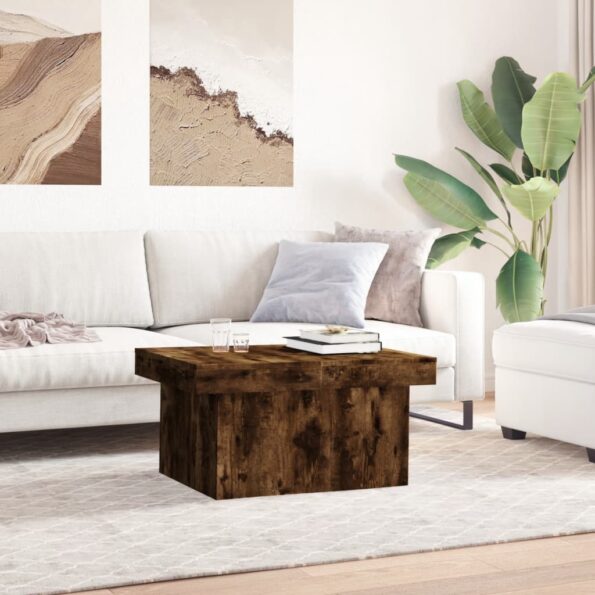 vidaXL Konferenčný stolík dymový dub 80x55x40 cm kompozitné drevo – Obrázok 3