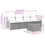 vidaXL 5-dielna záhradná súprava pohoviek s vankúšmi čierna polyratan – Obrázok 7