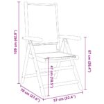 vidaXL Sklápacie záhr. stoličky 6ks krémovobiele látka a masívne drevo – Obrázok 10