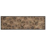vidaXL Kuchynský koberec, prateľný, Ráno, hnedý 45x150 cm, zamat – Obrázok 2