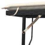 vidaXL Záhradná lavička s podložkami a podnožkou čierna polyratan – Obrázok 9