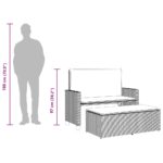 vidaXL Záhradná lavička s podložkami a podnožkou čierna polyratan – Obrázok 11