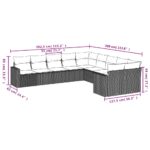 vidaXL 10-dielna záhradná sedacia súprava a vankúše hnedá polyratan – Obrázok 7