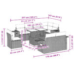 vidaXL 9-dielna záhradná súprava pohoviek s vankúšmi sivá polyratanová – Obrázok 10