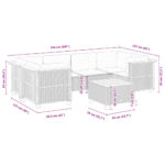 vidaXL 7-dielna záhradná súprava pohoviek s vankúšmi čierna polyratan – Obrázok 8