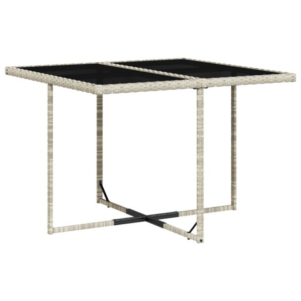 vidaXL 9-dielna záhradná jedálenská súprava s vankúšmi sivá polyratan – Obrázok 4