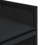 vidaXL 13-dielna záhr. jedálenská súprava s vankúšmi čierna polyratan – Obrázok 9