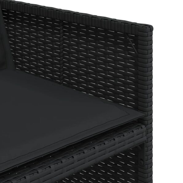 vidaXL 13-dielna záhr. jedálenská súprava s vankúšmi čierna polyratan – Obrázok 9