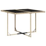 vidaXL 9-dielna záhr. jedálenská súprava s vankúšmi béžová polyratan – Obrázok 4