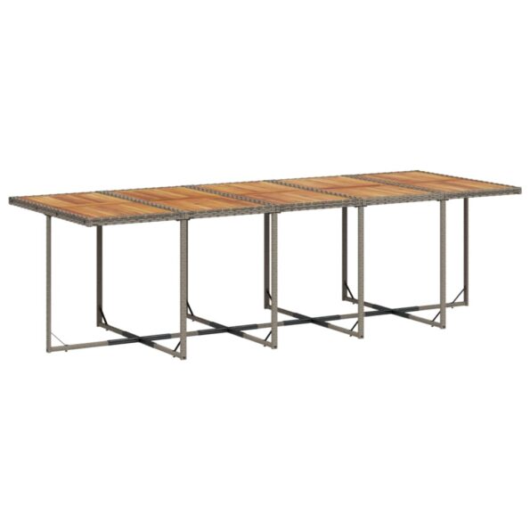 vidaXL 15-dielna záhrad. jedálenská súprava s vankúšmi sivá polyratan – Obrázok 4