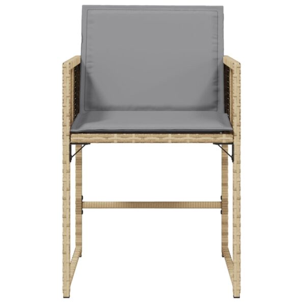 vidaXL Záhradné kreslá s podložkami 4 ks mix béžovej polyratan – Obrázok 5