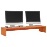 vidaXL Stojan na monitor voskovo-hnedý 100x27x15 cm masívna borovica – Obrázok 3