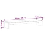 vidaXL Stojan na monitor voskovo-hnedý 100x27x15 cm masívna borovica – Obrázok 8