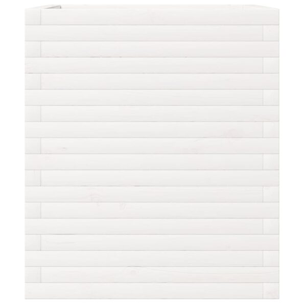 vidaXL Záhradný kvetináč biely 60x60x68,5 cm masívna borovica – Obrázok 5