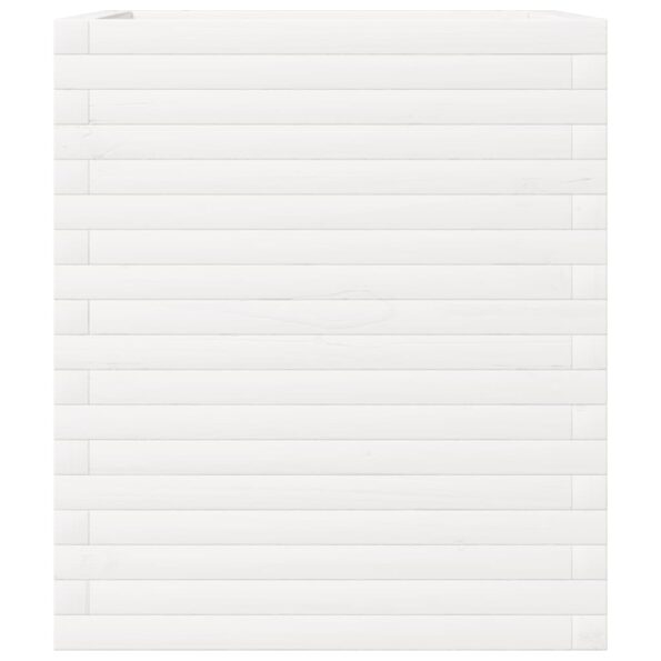 vidaXL Záhradný kvetináč biely 60x60x68,5 cm masívna borovica – Obrázok 6