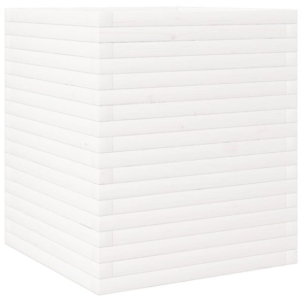 vidaXL Záhradný kvetináč biely 60x60x68,5 cm masívna borovica – Obrázok 7