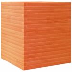 vidaXL Záhradný kvetináč voskovohnedý 60x60x68,5 cm masívna borovica – Obrázok 2