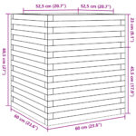 vidaXL Záhradný kvetináč voskovohnedý 60x60x68,5 cm masívna borovica – Obrázok 10