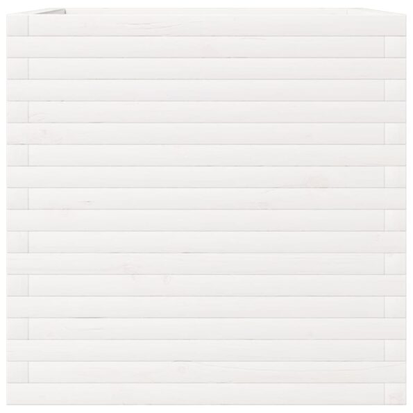 vidaXL Záhradný kvetináč biely 70x70x68,5 cm masívna borovica – Obrázok 5