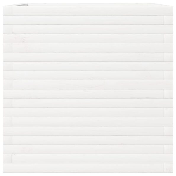 vidaXL Záhradný kvetináč biely 70x70x68,5 cm masívna borovica – Obrázok 6