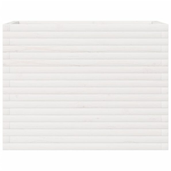 vidaXL Záhradný kvetináč biely 90x40x68,5 cm masívna borovica – Obrázok 5